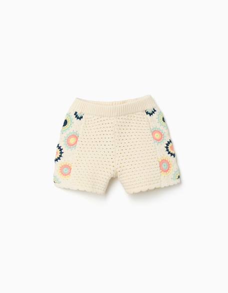 Short en coton avec fleurs au crochet  - vertbaudet enfant