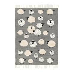 Linge de maison et décoration-Décoration-Tapis enfant en coton petits moutons