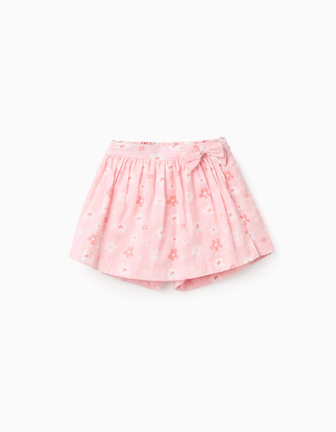 Jupe-short En Coton Avec Motif Floral Et Nud Rose Clair 16 €