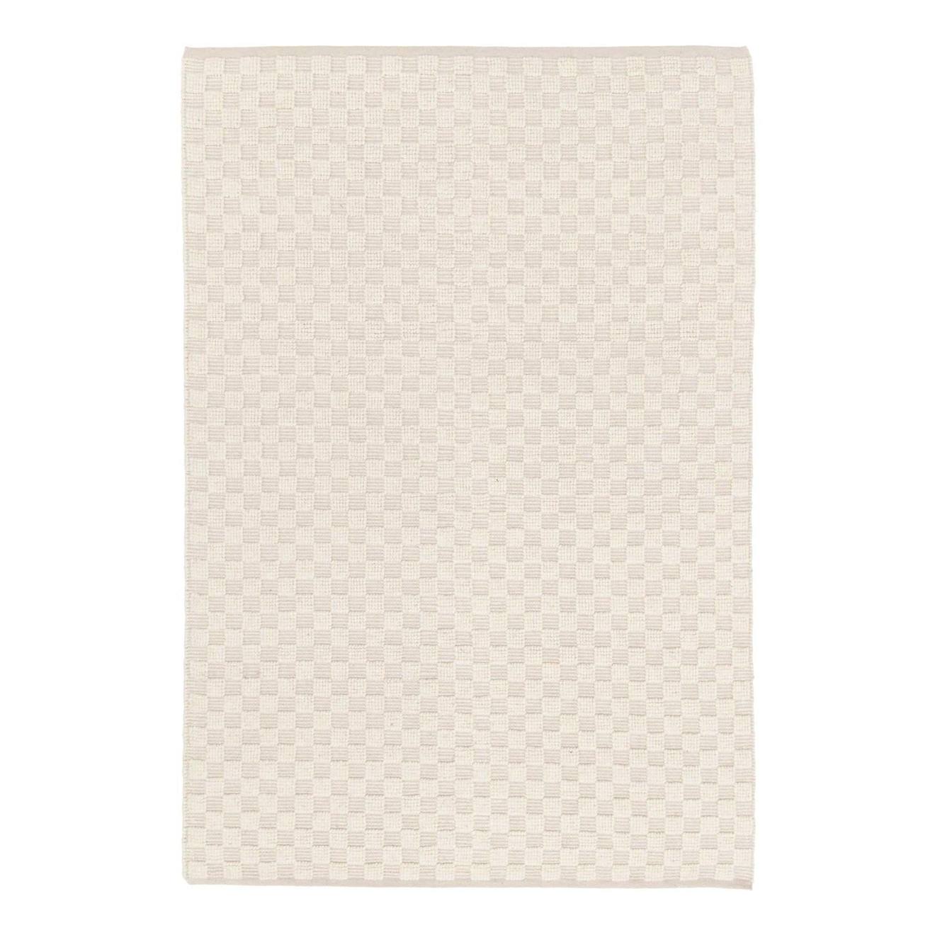 Tapis En Laine Et Coton A Carreaux Fait Main Gabin Beige Sable (AFK Living) - Couverture