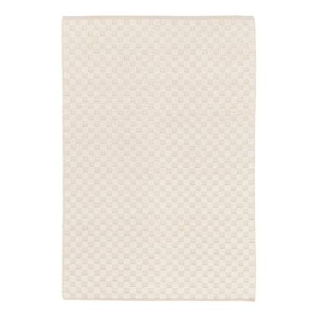 AFK Living - Tapis En Laine Et Coton A Carreaux Fait Main Gabin Beige Sable