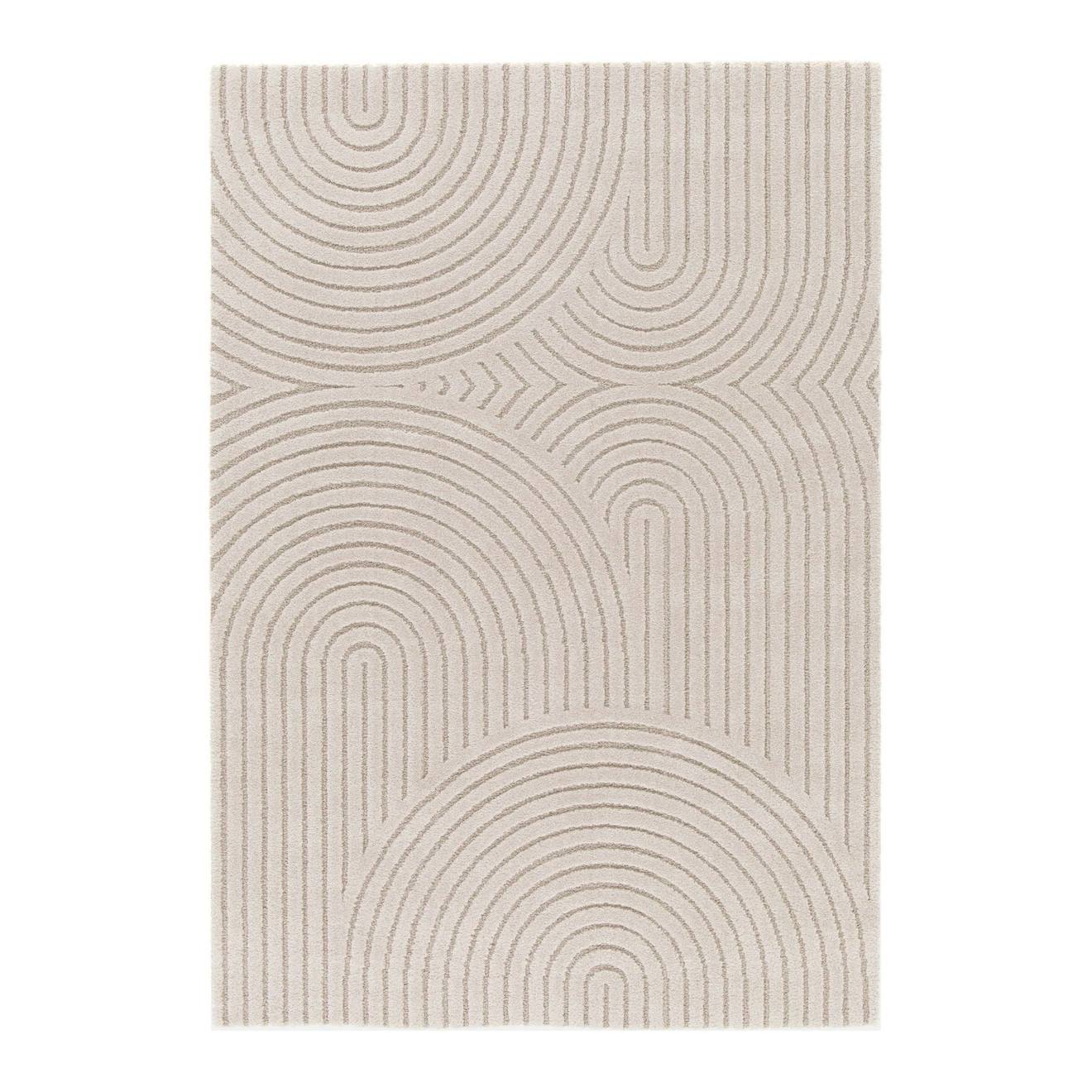 Tapis À Relief Doux Et Élégant Groove Beige Sable
