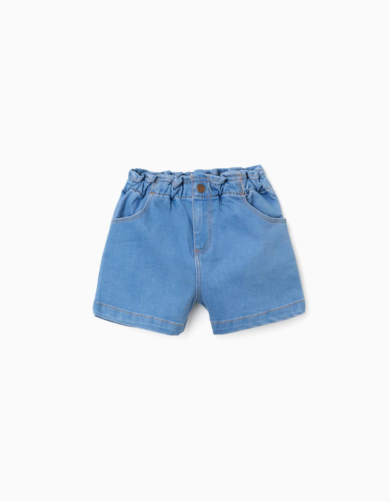 Short En Jean Avec Taille Paperbag Et Poches Bleu Clair 23 €