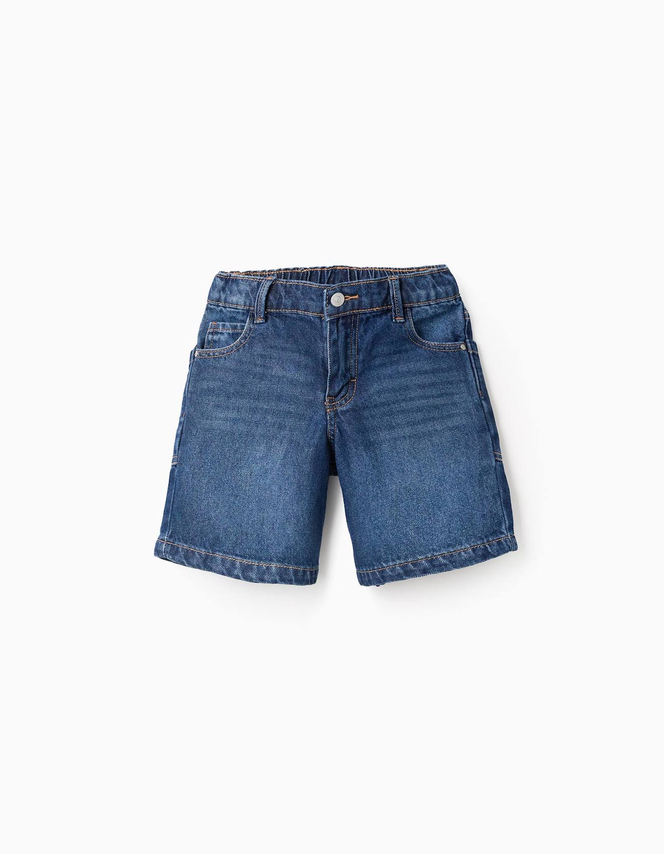 Short Midi En Jean De Coton Avec Poches Bleu Fonc 17 €