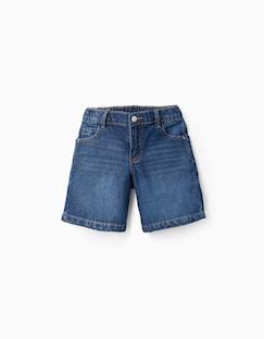 -Short midi en jean de coton avec poches