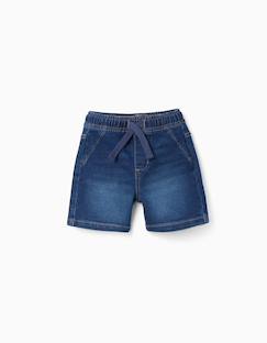 -Short midi en jean avec cordon de serrage