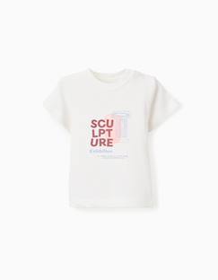 -T-shirt en coton avec imprimé sculpture