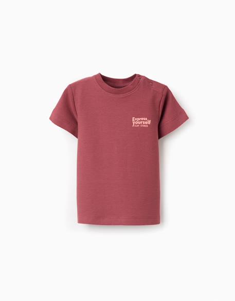 Bébé-T-shirt en coton côtelé avec imprimé express yourself