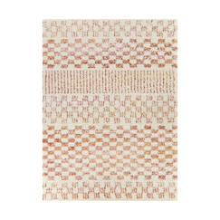 -Tapis shaggy poils longs motif contemporain boho