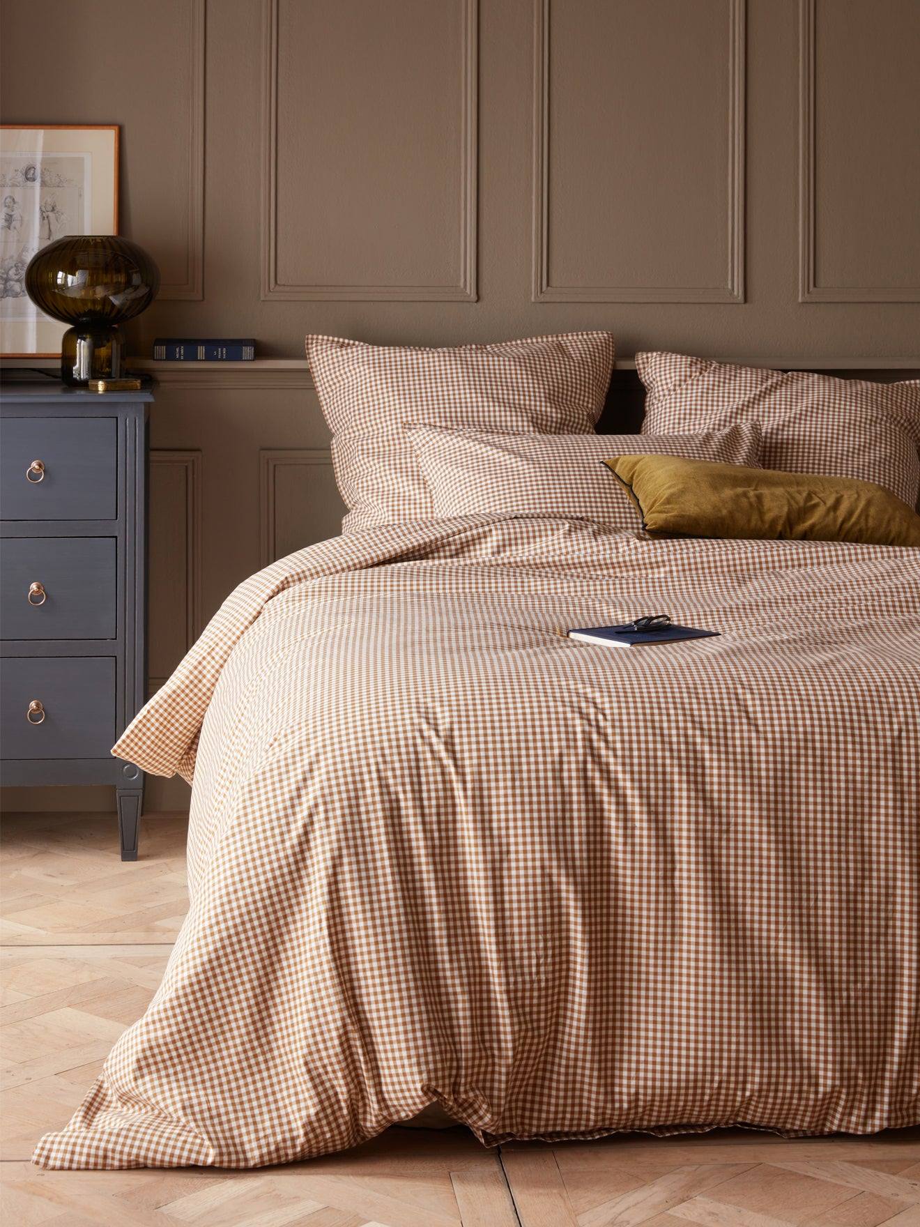 Housse De Couette Percale De Coton vichy Vichy Curry