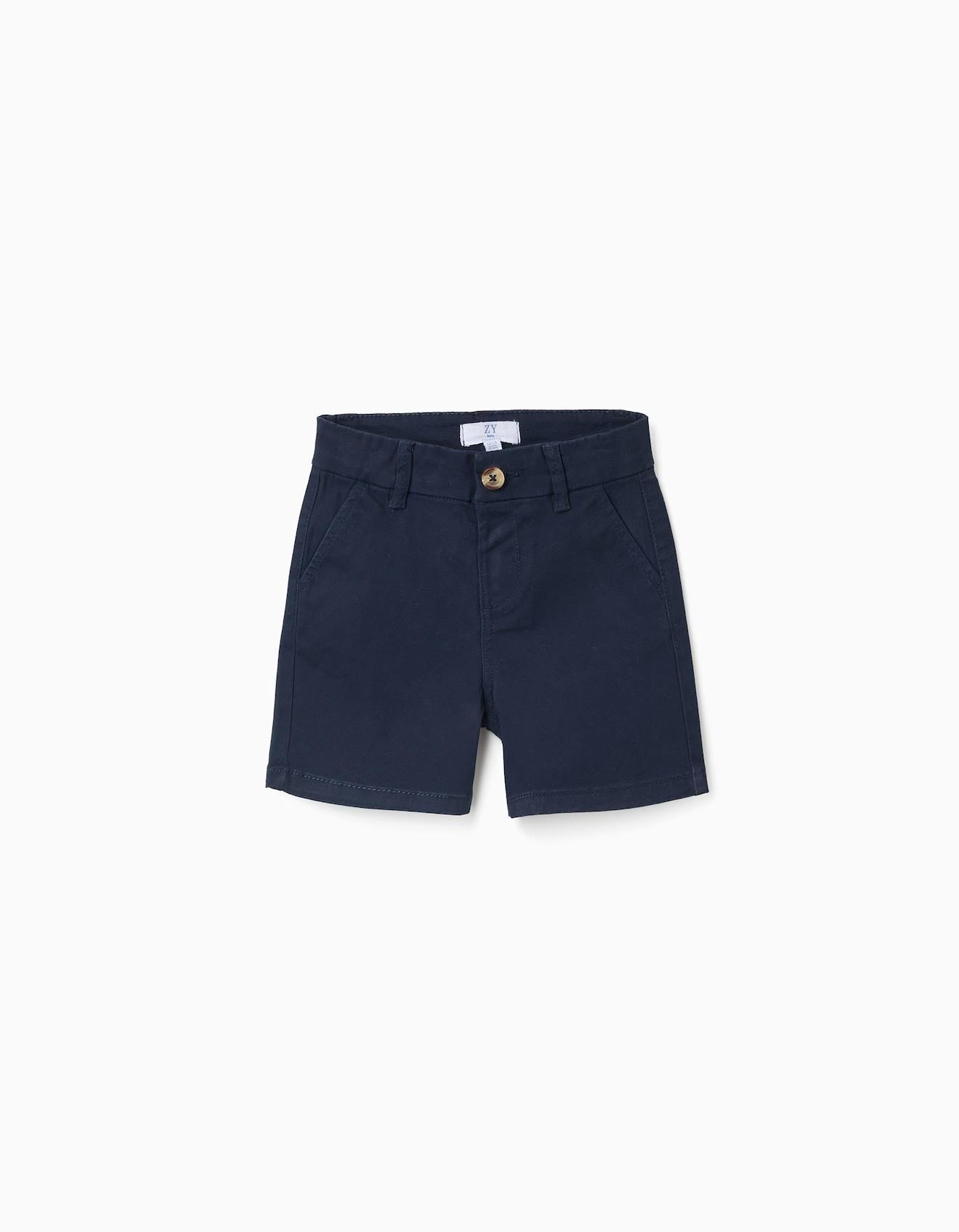 Short Chino Midi En Serg Avec Poches Bleu Fonc 12 €