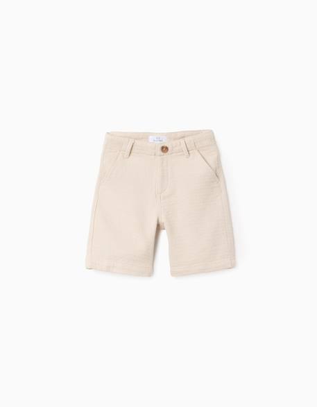 Garçon-Short chino midi en coton dobby
