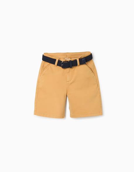 Garçon-Short midi en sergé avec ceinture