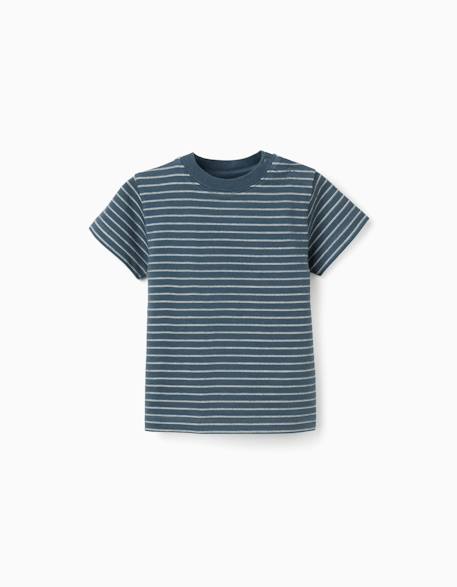 Bébé-T-shirt en coton à rayures jacquard