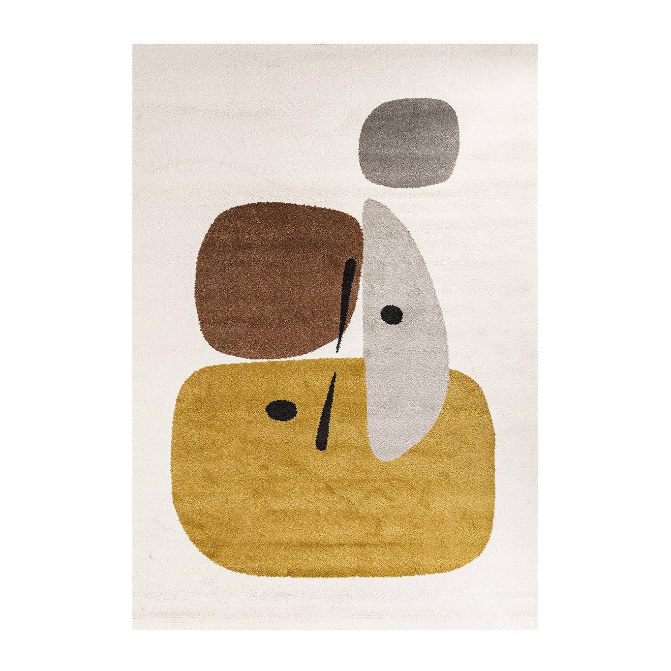 Tapis Géométrique Hommage À Joan Miró Collage Palette Colorée