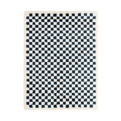 Tapis damier poils longs doux et volumineux checkers  - vertbaudet enfant