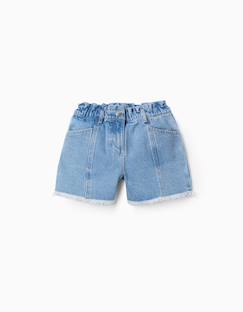 -Short en jean à ourlets effilochés