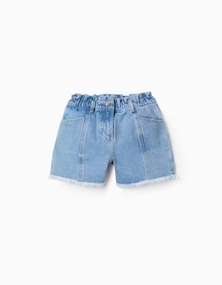 Fille-Short en jean à ourlets effilochés