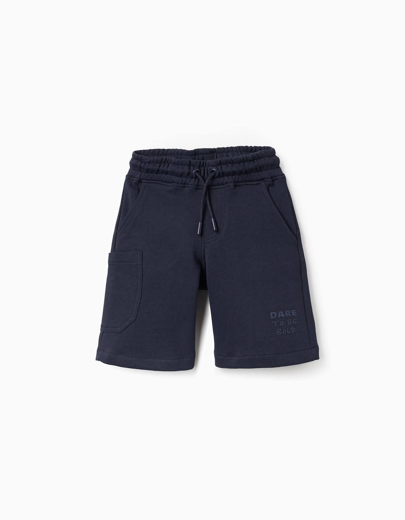 Short Midi En Coton Avec Cordon De Serrage Et Poche Cargo Bleu Fonc 17 €