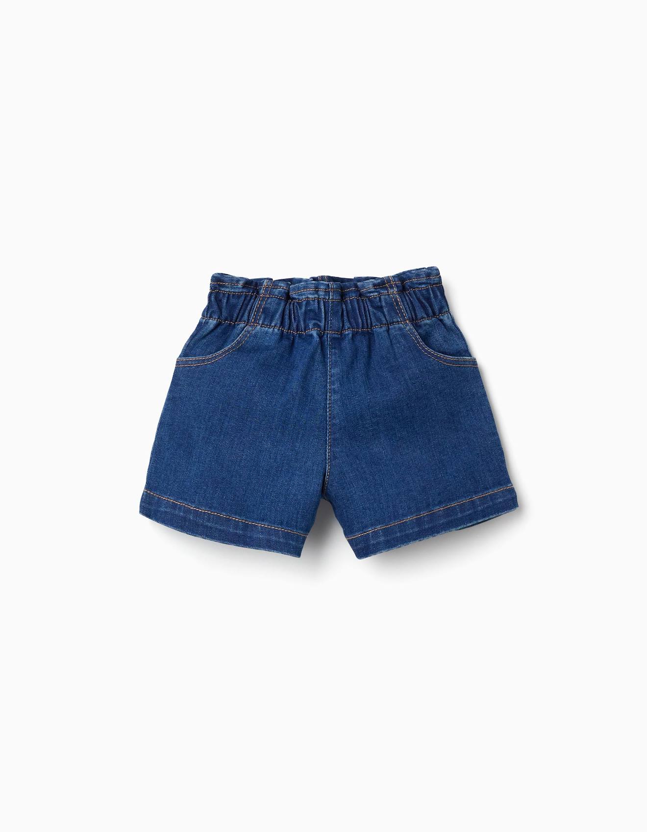 Short En Jean Avec Taille Paperbag Et Poches Bleu 19 €