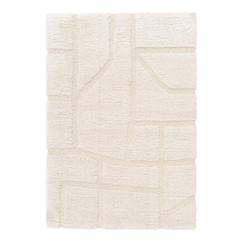 Linge de maison et décoration-Tapis doux à relief en polyester recyclé murmure