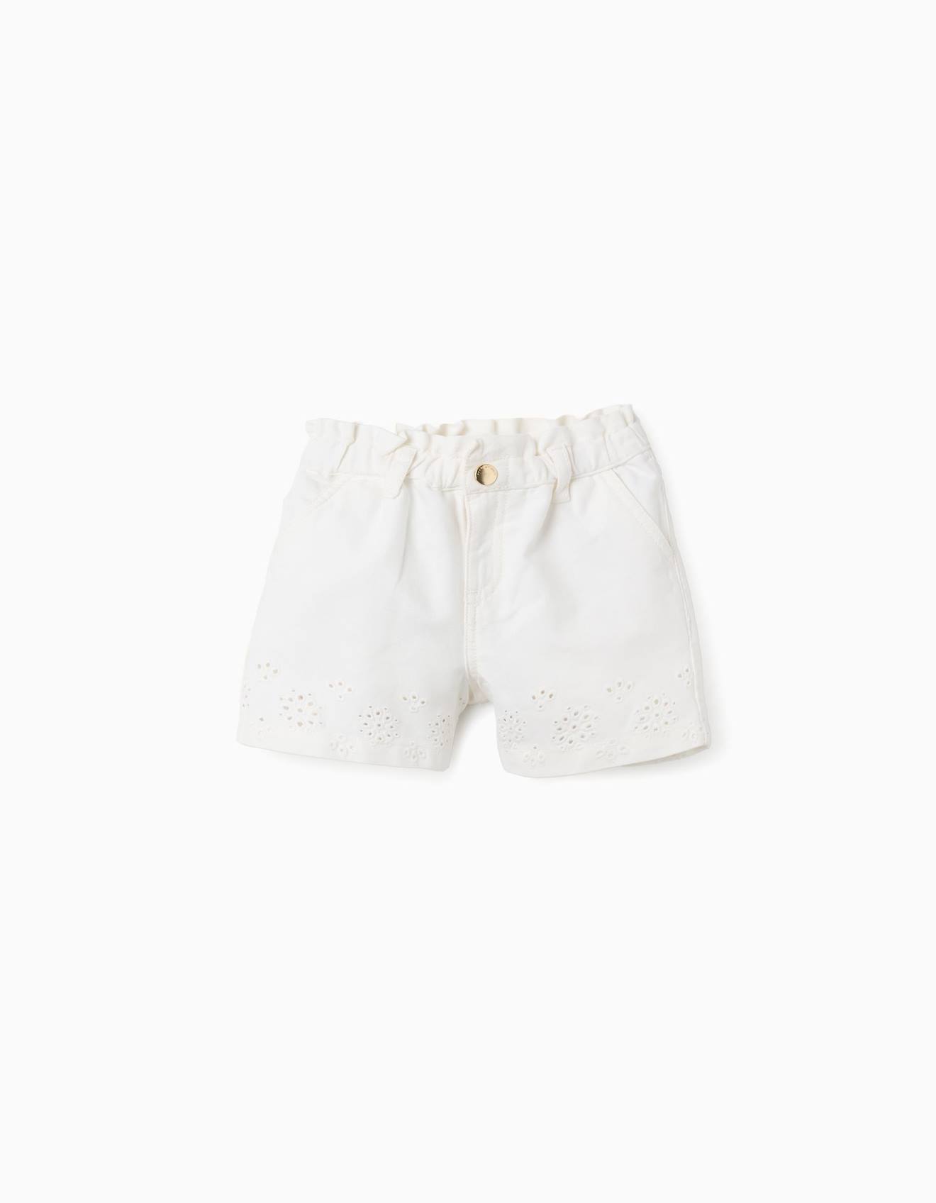 Short En Serg Avec Broderie Anglaise Beige Clair 26 €