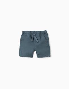 -Short midi en lin et coton avec cordon de serrage