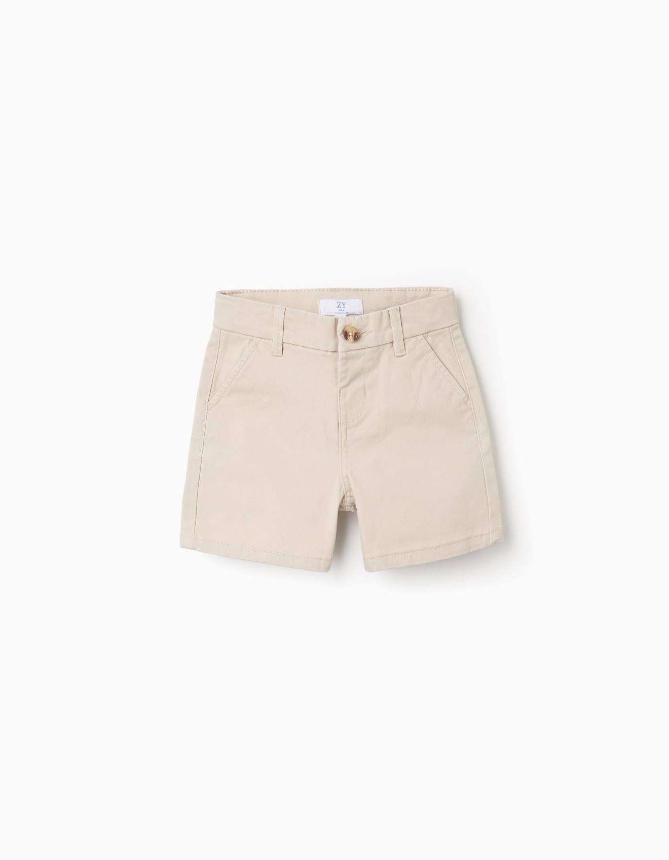Short Chino Midi En Serg Avec Poches Beige Clair 12 €