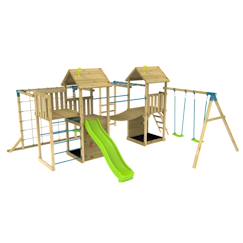 Jouet-Aire de jeux xxl double tours camélée bois fsc®