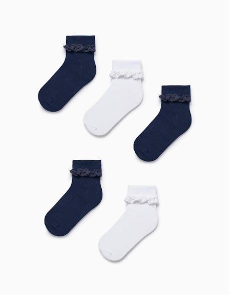 Fille-Sous-vêtement-Pack 5 paires de chaussettes avec crochet