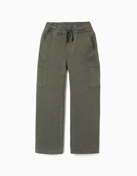Garçon-Pantalon en sergé à coupe droite avec poches cargo