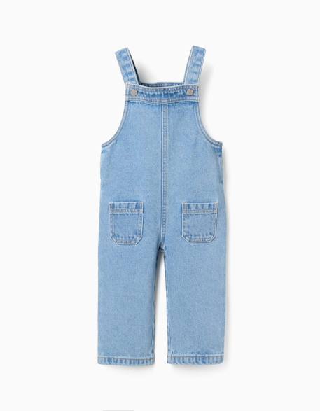 Bébé-Salopette, combinaison-Salopette en jean à jambe large et poches