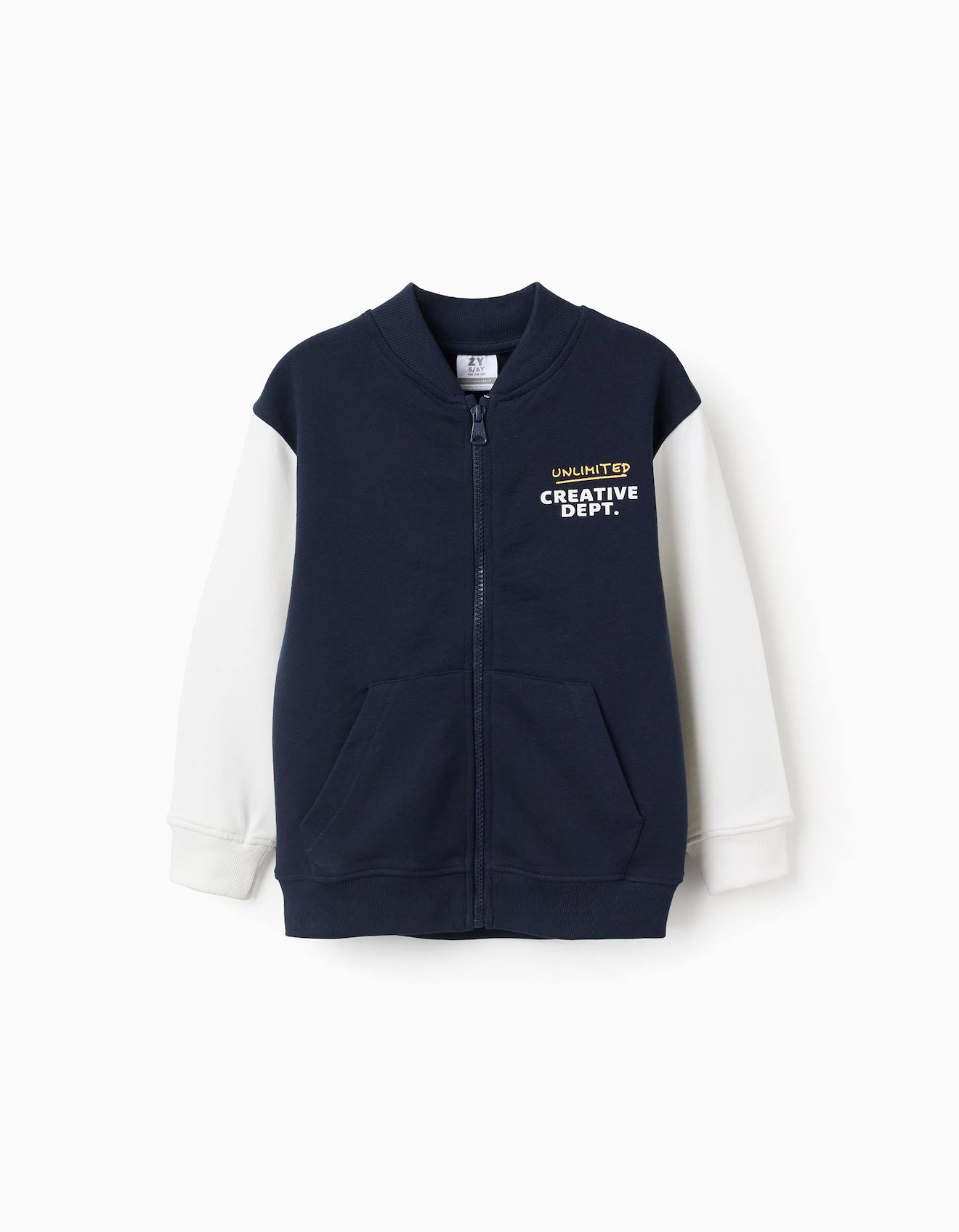 Blouson Bomber Avec Imprim Sur La Poitrine Bleu Fonc 18$