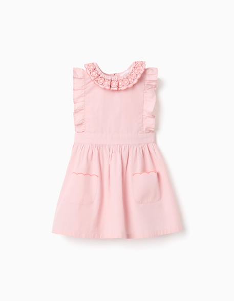 Bébé-Robe en popeline avec col et manches à volants