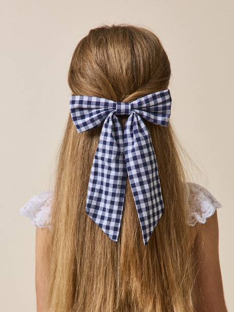 Fille-Barrette fille grand noeud vichy