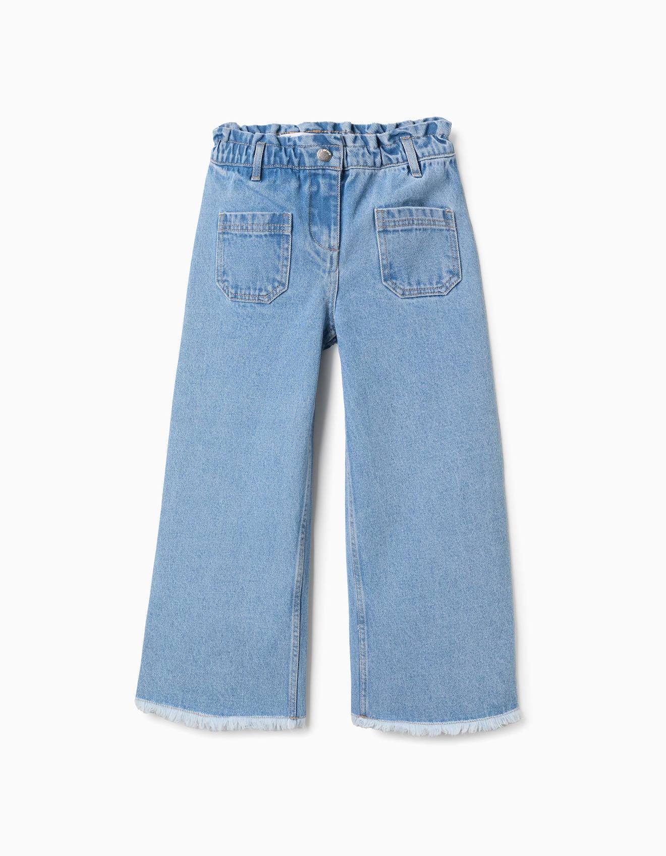Jean En Coton Ourlets Effilochs Bleu Clair 18 €