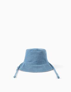 Bob réversible en coton avec motif floral  - vertbaudet enfant