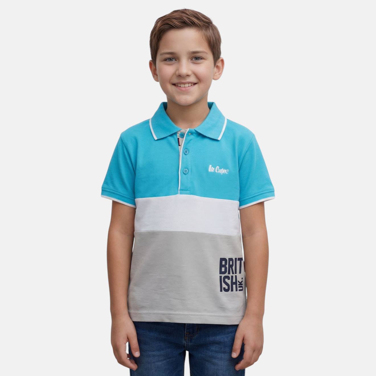 Polo Manches Courtes Garon Imprim Bleu 10$
