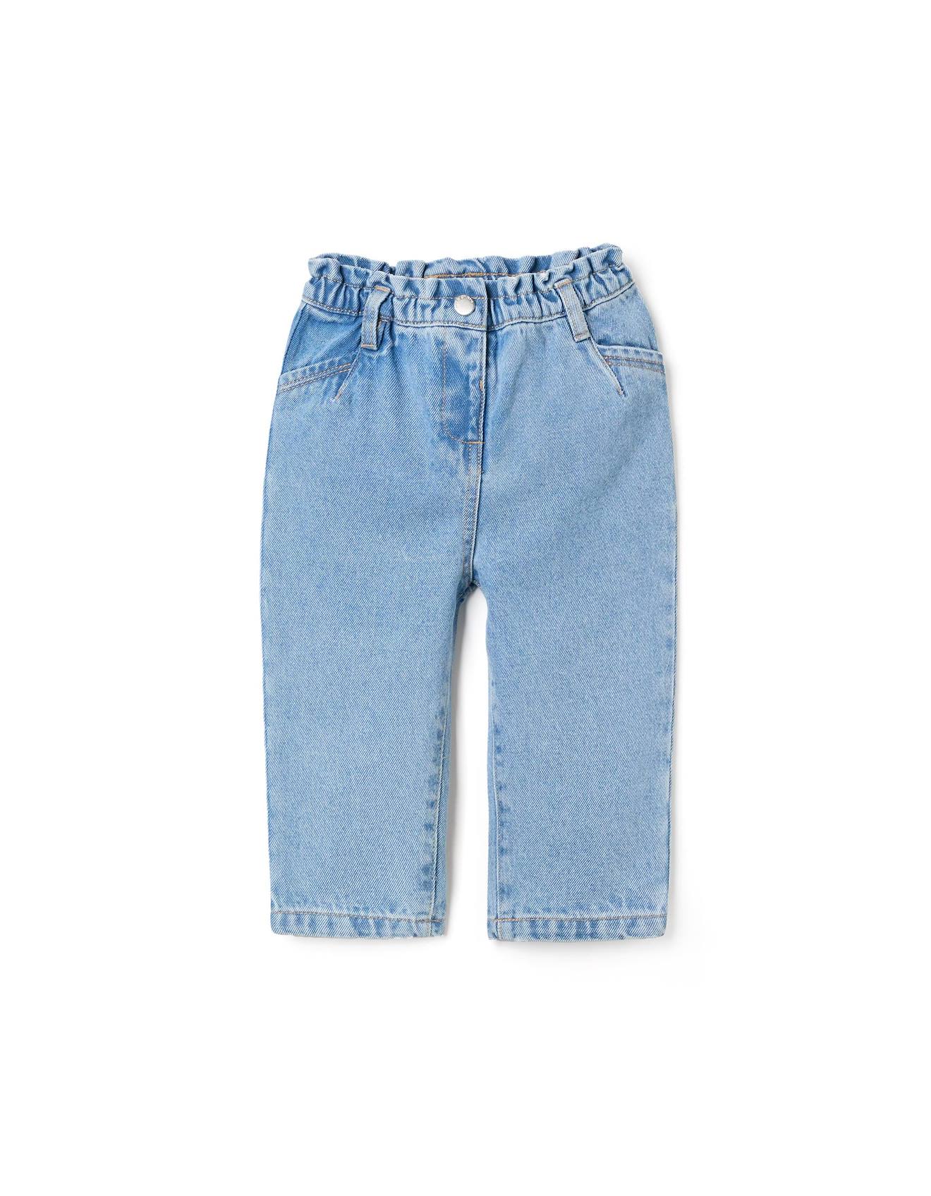 Pantalon Baggy En Jean Taille Paperbag Bleu Clair 17$