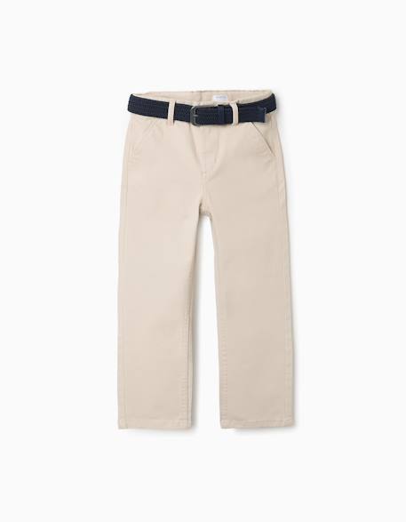 Garçon-Pantalon-Pantalon chino slim en sergé avec ceinture