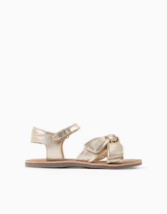 Chaussures-Sandales en cuir avec nœud décoratif