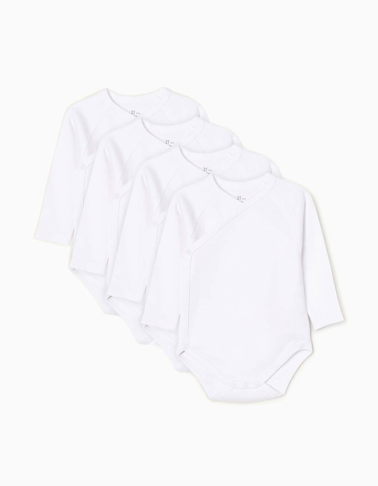 Pack De 4 Bodies Manches Longues En Coton Blanc 23 €
