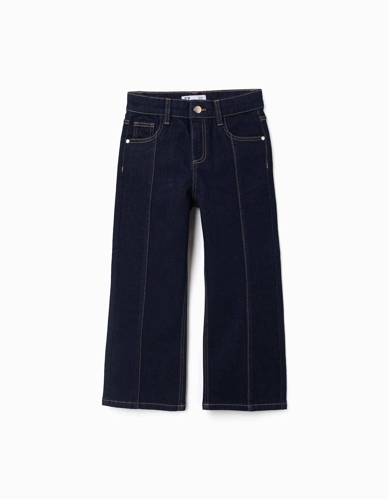 Jean Coupe Droite Avec Couture Lavant Bleu Fonc 18 €
