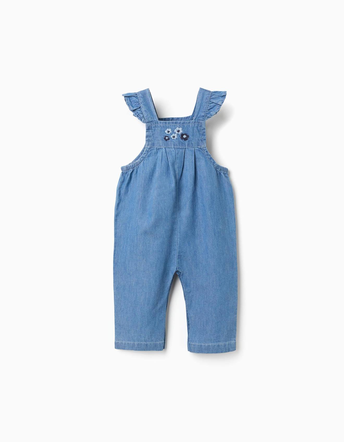 Combinaison En Jean Avec Fleurs Brodes Bleu 18 €