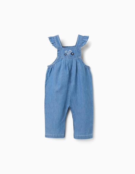 Bébé-Combinaison en jean avec fleurs brodées