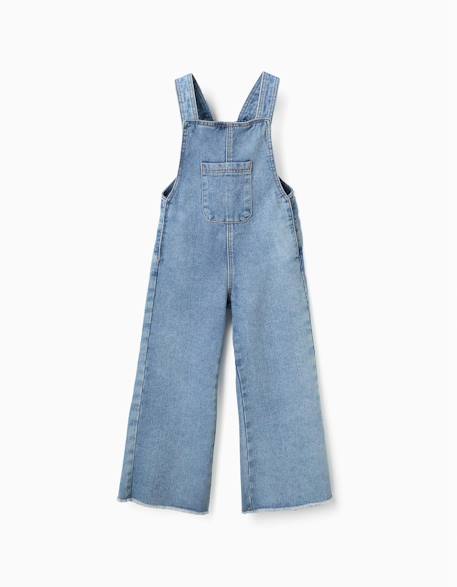 Salopette en jean large à ourlets effilochés  - vertbaudet enfant