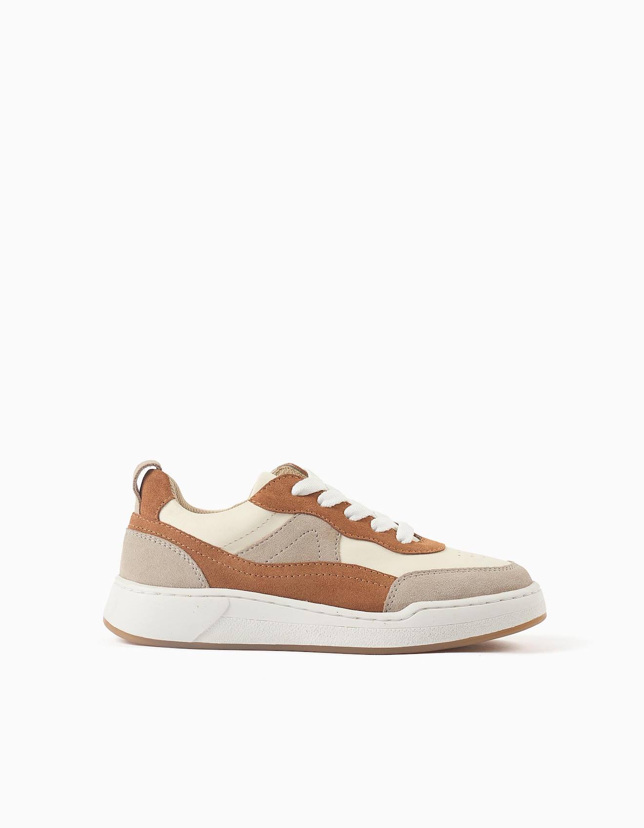 Baskets Bi-matire Lacets Beige Clair 26 €