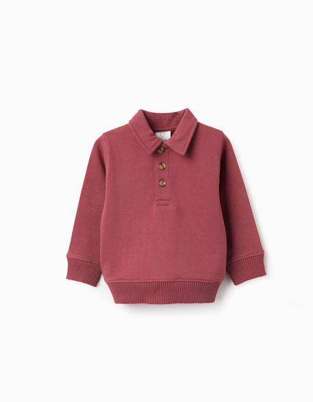Bébé-Pull, gilet, sweat-Sweat en coton avec col polo