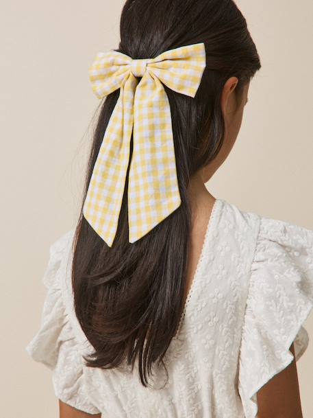 Barrette  grand noeud vichy  - vertbaudet enfant