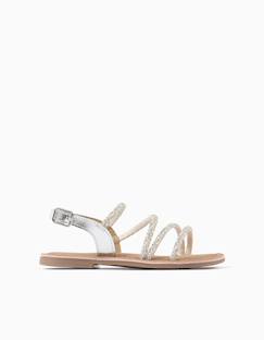 Chaussures-Sandales en cuir à brides brillantes
